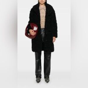 Stand Studio Women's Black Faux Fur Coat. $675. Size M. Black
